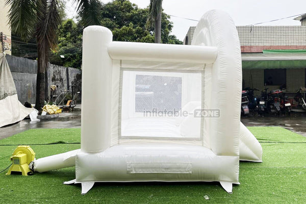 Inflatable White Wedding Bouncy Castle With Slide Inflatable Bouncer Kids Small Jump House For Party