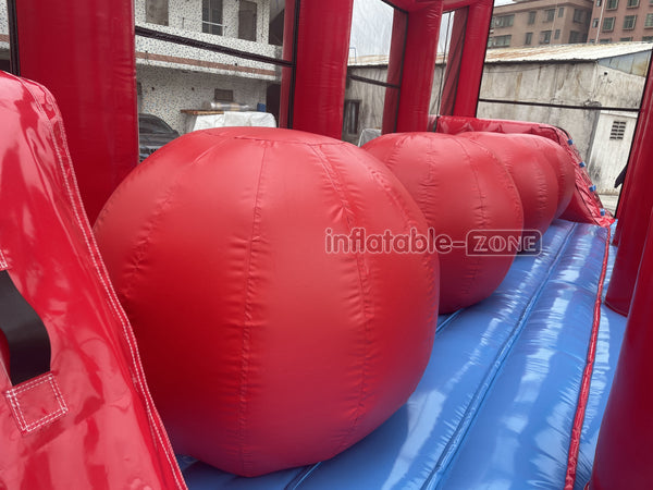 Inflatable Wipeout Big Red Ball Challenge Game Inflatable Obstacle Course Run Game Wiped Out