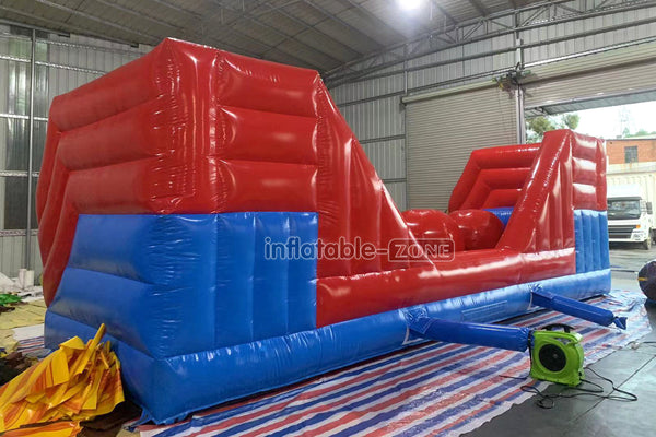 Wipeout Interactive Inflatable Obstacle Course With Slide Big Jumper Balls Inflatable Wipeout Game