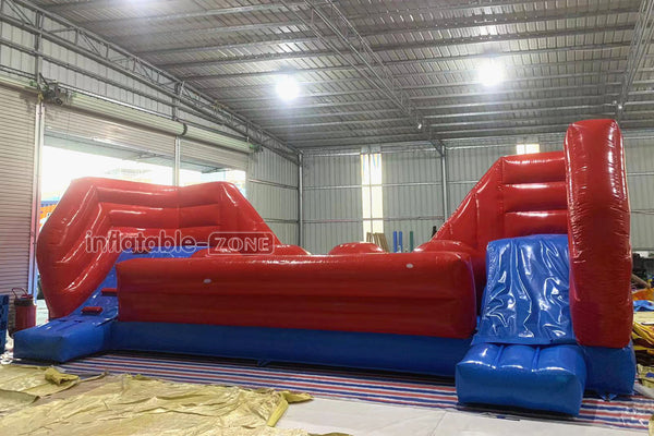 Wipeout Interactive Inflatable Obstacle Course With Slide Big Jumper Balls Inflatable Wipeout Game