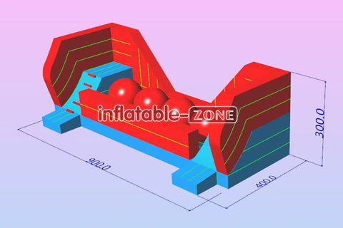 Inflatable-Zone Design Outdoor Inflatable Wipeout Red Balls Course Leaps And Bounds For Challenge Games