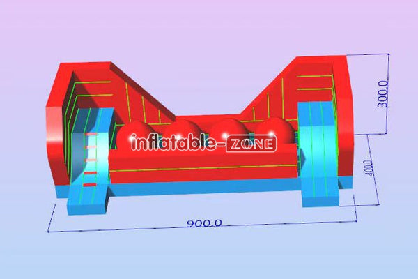 Inflatable-Zone Design Outdoor Inflatable Wipeout Red Balls Course Leaps And Bounds For Challenge Games
