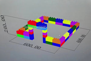 Inflatable-Zone Design Large Inflatable Building Block Waterproof Colorful Inflatable Fence Toy Playground Equipment