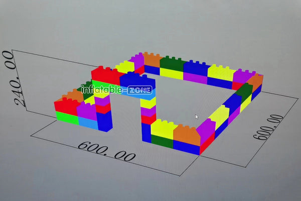 Inflatable-Zone Design Large Inflatable Building Block Waterproof Colorful Inflatable Fence Toy Playground Equipment