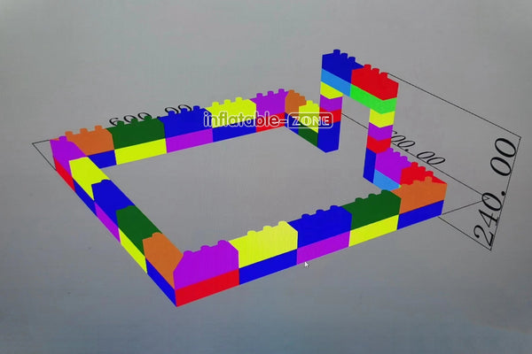 Inflatable-Zone Design Large Inflatable Building Block Waterproof Colorful Inflatable Fence Toy Playground Equipment
