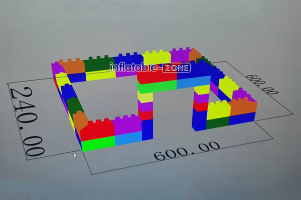 Inflatable-Zone Design Large Inflatable Building Block Waterproof Colorful Inflatable Fence Toy Playground Equipment