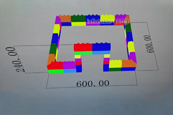 Inflatable-Zone Design Large Inflatable Building Block Waterproof Colorful Inflatable Fence Toy Playground Equipment