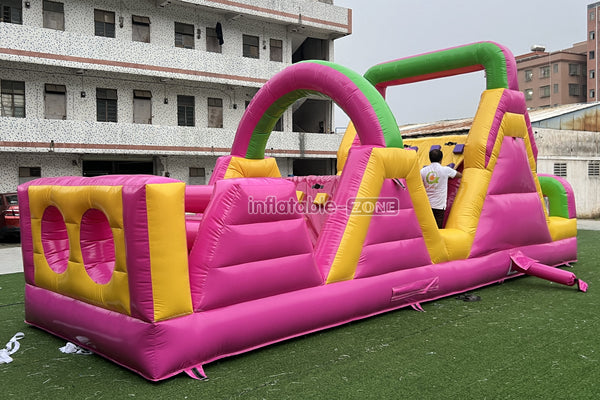 Large Obstacle Course Party Event Energy Challenge Sports Inflatable Obstacle Jumping Castle Bouncer With Slide