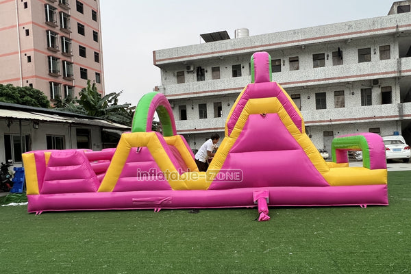 Large Obstacle Course Party Event Energy Challenge Sports Inflatable Obstacle Jumping Castle Bouncer With Slide