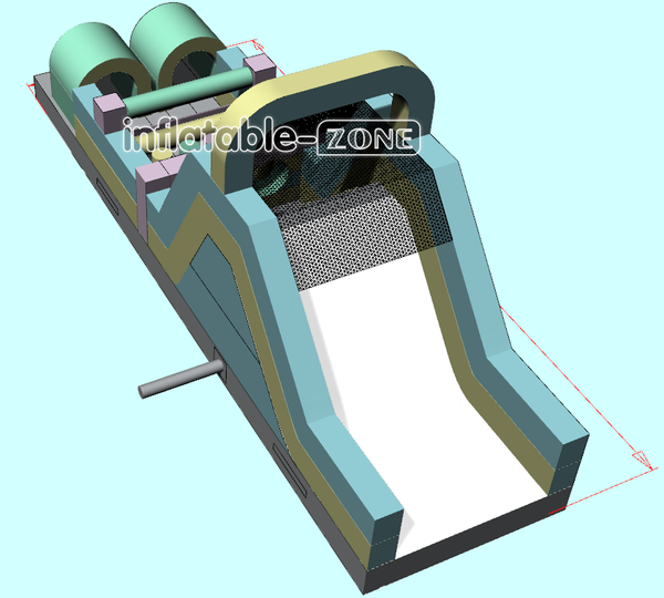 Inflatable-Zone Design Long Inflatable Obstacle Course With Climbing Wall Inflatable Sport Course For Large Events