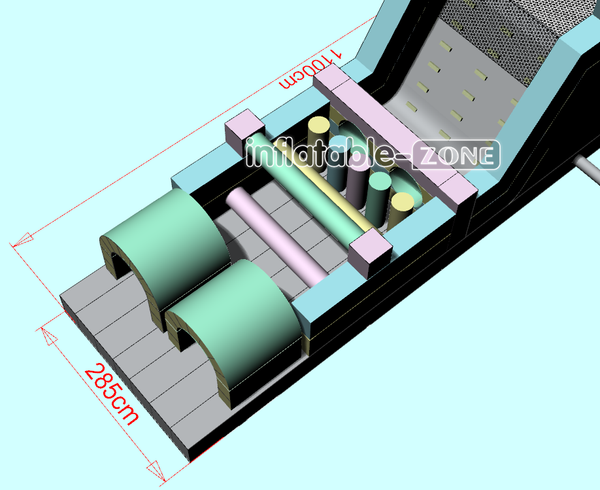 Inflatable-Zone Design Long Inflatable Obstacle Course With Climbing Wall Inflatable Sport Course For Large Events