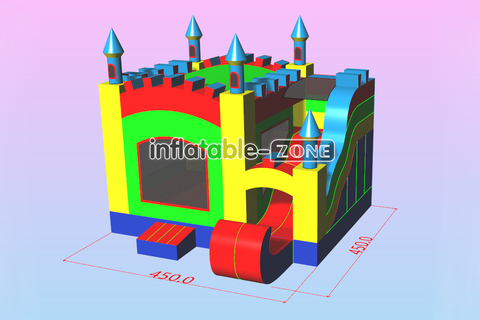 Inflatable-Zone Design Commercial Moonwalk Bounce House Combo Jump Party Inflatable Jumping Castle With Dry Slide