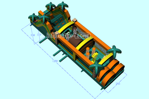 Inflatable-Zone Design Outdoor Tree Obstacle Course Radical Run Obstacle Course For Team Events