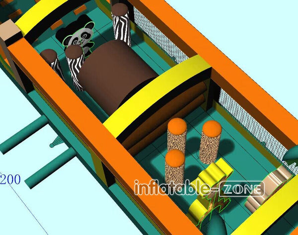 Inflatable-Zone Design Outdoor Tree Obstacle Course Radical Run Obstacle Course For Team Events