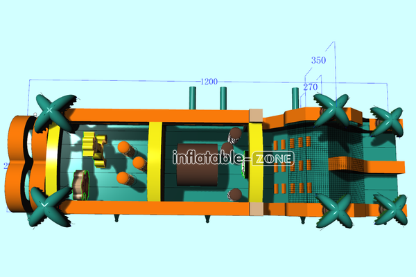 Inflatable-Zone Design Outdoor Tree Obstacle Course Radical Run Obstacle Course For Team Events