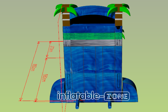 Inflatable-Zone Design Large Backyard Single Lane Water Slide Palm Tree Inflatable Water Slide With Pool