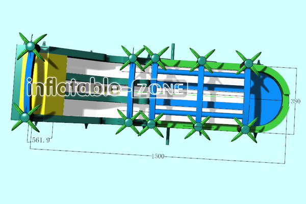 Inflatable-Zone Design Palm Tree Inflatable Water Slide Dual Lane Inflatable Slip And Slide With Pool