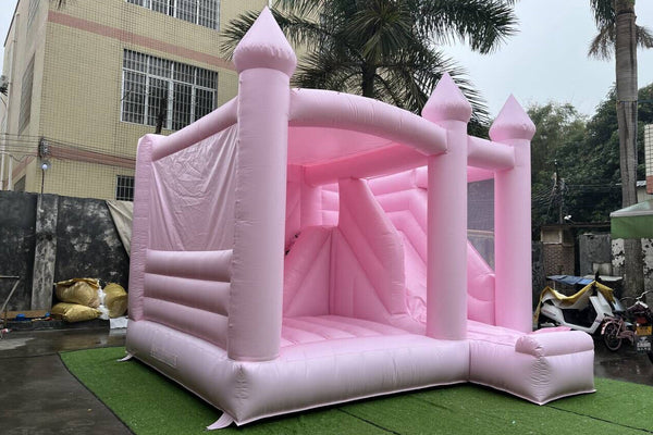 Commercial Pink Bouncy Castle With Slide Combo Wedding Inflatable Jumper Bounce House Play Near Me