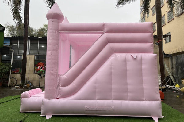 Commercial Pink Bouncy Castle With Slide Combo Wedding Inflatable Jumper Bounce House Play Near Me
