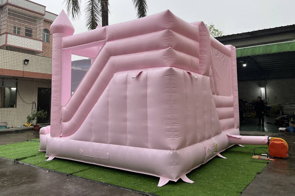 Commercial Pink Bouncy Castle With Slide Combo Wedding Inflatable Jumper Bounce House Play Near Me