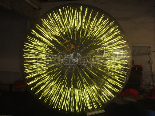 Yellow Light Shining Zorb Ball, Inflatable Flaming Zorb Ball, Lighting Inflatable Zorb