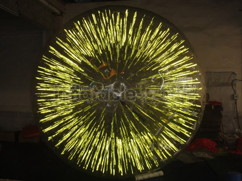 Yellow Light Shining Zorb Ball, Inflatable Flaming Zorb Ball, Lighting Inflatable Zorb