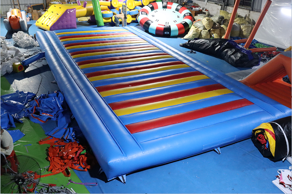 Rainbow Outdoor Inflatable Jump Pad For Kids PVC Tarpaulin Inflatable Jump Bag