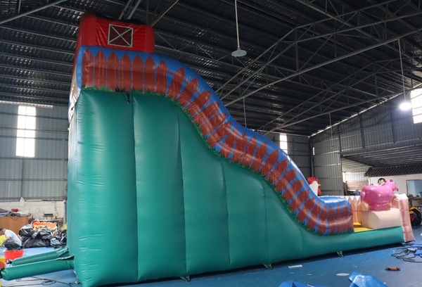 Fun Rooster Colorful Inflatable Slide House Garden Dry Slide Toys
