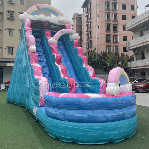 Imperfectly Perfect Rainbow Water Slide Inflatable Bounce Pool Outdoor Waterslide Birthday Party