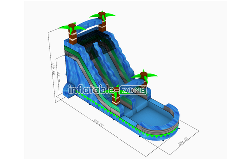 Inflatable-Zone Design Tropical Palm Tree Single Lane Inflatable Water Slide Commercial Water Slide For Pool