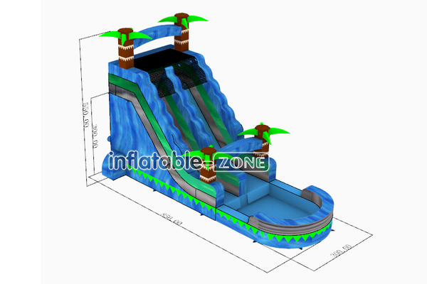 Inflatable-Zone Design Tropical Palm Tree Single Lane Inflatable Water Slide Commercial Water Slide For Pool