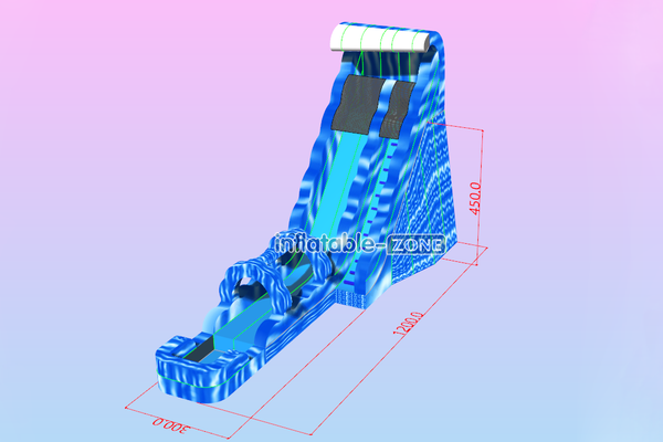 Inflatable-Zone Design Outdoor Blue Inflatable Single Lane Slip N Slide Giant Exciting Water Slide Inflatable For Pool