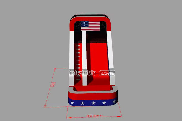 Inflatable-Zone Design Eagle And American Flag Waterslide Splash Single Lane Water Slide Inflatable Pool