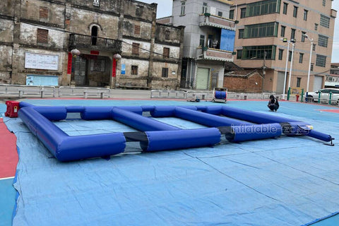 Outdoor Sports Game Triple Inflatable Panna Soccer Field Small Inflatable Football Pitch
