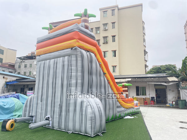 Tropical Inflatable Water Slide With Splash Pool Large Commerical Outdoor Lava Water Slide