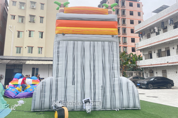 Tropical Inflatable Water Slide With Splash Pool Large Commerical Outdoor Lava Water Slide