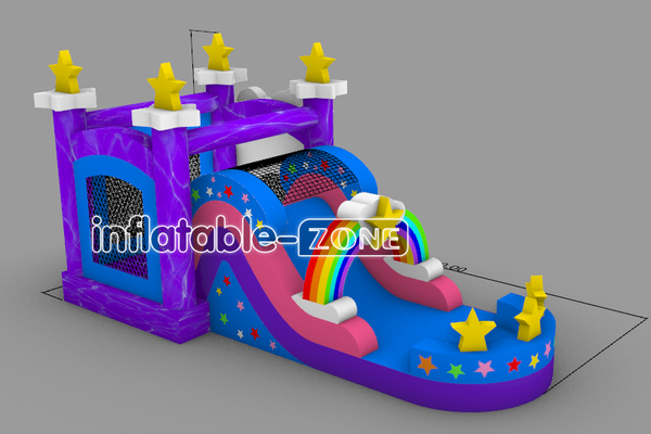 Inflatable-Zone Design Unicorn Bouncy Castle With Slide Combo Bounce House Jump N Fun Inflatables