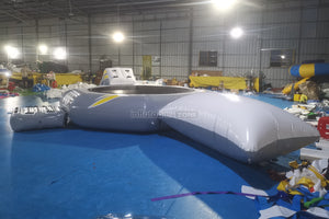 Funny Inflatable Bungee Water Trampoline With Slide Combo Inflatable Floating Water Jumping Games Toys