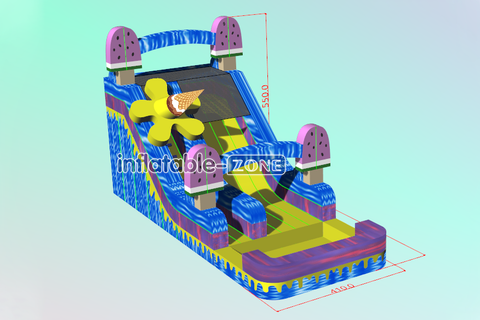Inflatable-Zone Design Ice Cream Waterslide Outdoor Cool Popsicles Inflatable Water Slide With Splash Pool
