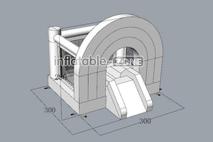 Inflatable-Zone Design Commercial Inflatable Kids Bouncing Castle Near Me White Bounce House With Slide