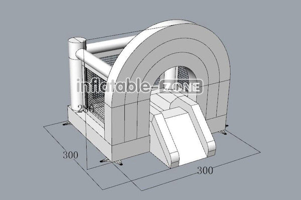 Inflatable-Zone Design Commercial Inflatable Kids Bouncing Castle Near Me White Bounce House With Slide