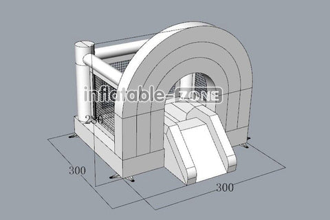 Inflatable-Zone Design Commercial Inflatable Kids Bouncing Castle Near Me White Bounce House With Slide