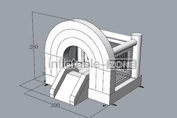 Inflatable-Zone Design Commercial Inflatable Kids Bouncing Castle Near Me White Bounce House With Slide