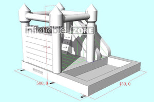 Inflatable-Zone Design Commercial White Bouncy Castle Ball Pit With Slide Combo Bounce House Inflatable Jumper