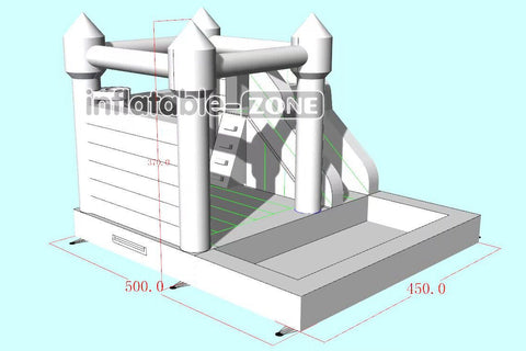 Inflatable-Zone Design Commercial White Bouncy Castle Ball Pit With Slide Combo Bounce House Inflatable Jumper