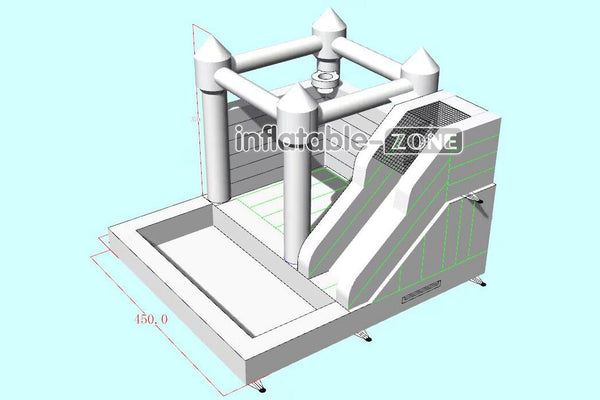Inflatable-Zone Design Commercial White Bouncy Castle Ball Pit With Slide Combo Bounce House Inflatable Jumper