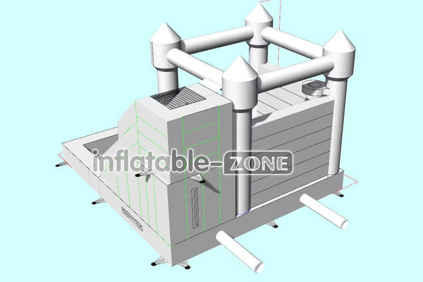 Inflatable-Zone Design Commercial White Bouncy Castle Ball Pit With Slide Combo Bounce House Inflatable Jumper