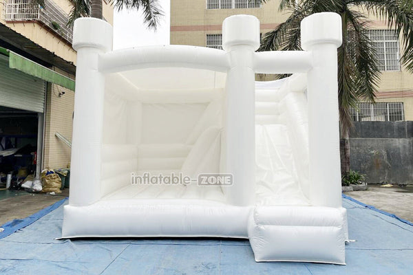 Inflatable Wedding Bounce House Combo Commercial Jumper White Bouncy Castle With Slide For Parties Near Me