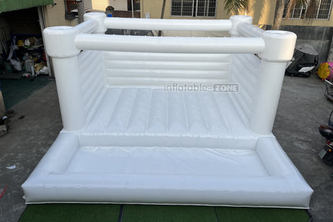 Large Inflatable White Commercial Bounce House Ball Pit Wedding Bouncy Castle Near Me Jumpers For Parties