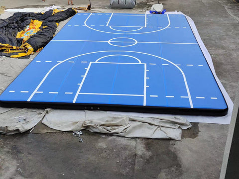 Inflatable Basketball Air Mat Track Sport Court Gym Air Tumble Mat Inflatable Air Gymnastics Track